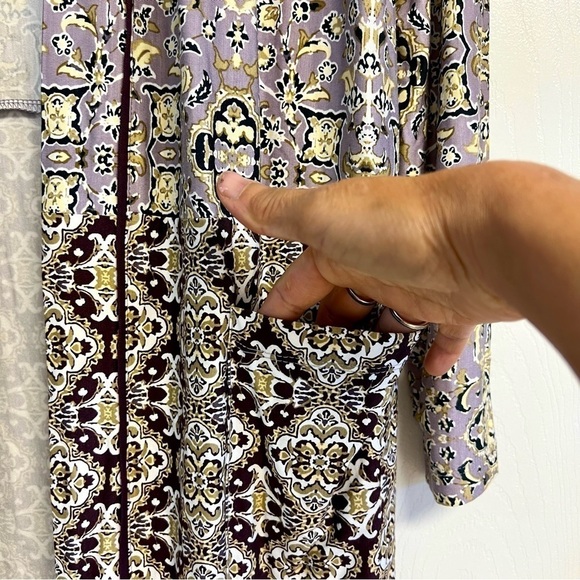 LOGO Longline Duster Patchwork boho cardigan kimono Jacket women’s size XS - Picture 4 of 12